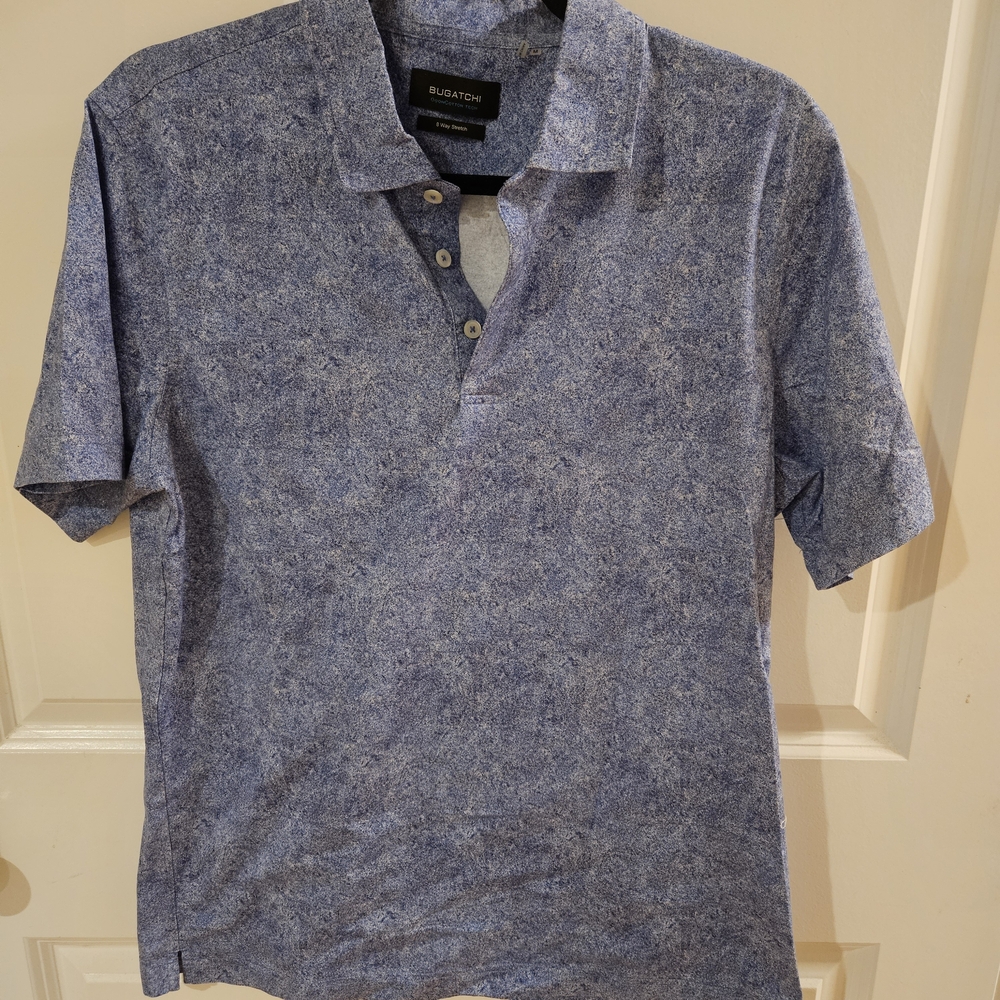Bugatchi Textured Blue Dress Shirt